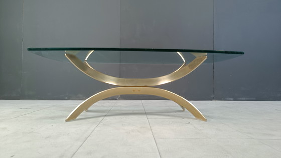 Image 1 of Tavolino da caffè italiano in ottone scultoreo vintage, anni '70