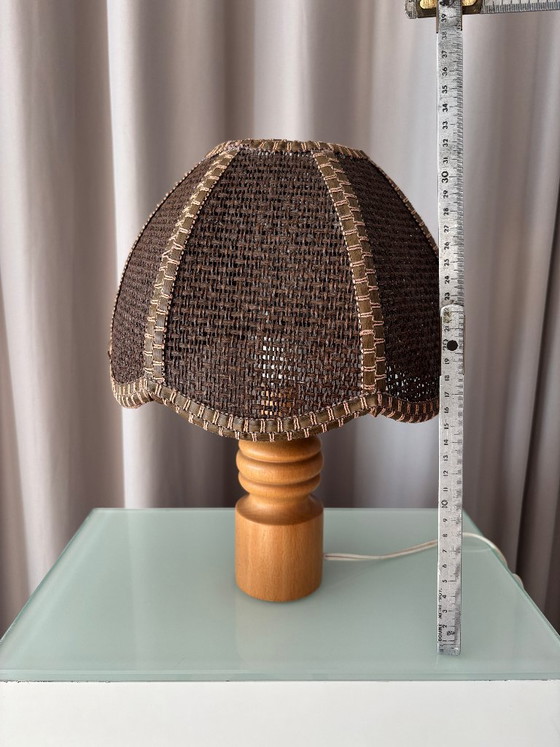 Lampe de table vintage tressée – Bois et rotin – Années 1970 – Wood (photo 2 of 11)