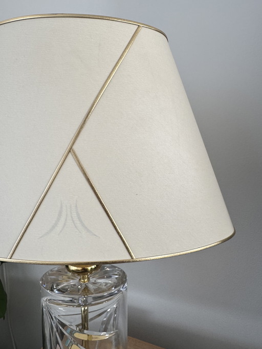 Lampada in vetro in stile Regency con elementi dorati