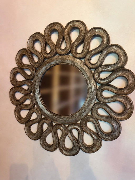 Specchio rotondo Ø80 cm con cornice oro anticato