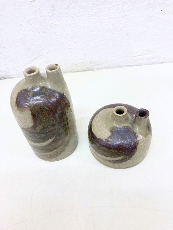 Image 1 of 3 Studio Pottery Vases by Mobach Netherlands Design Joke Stroes 80s