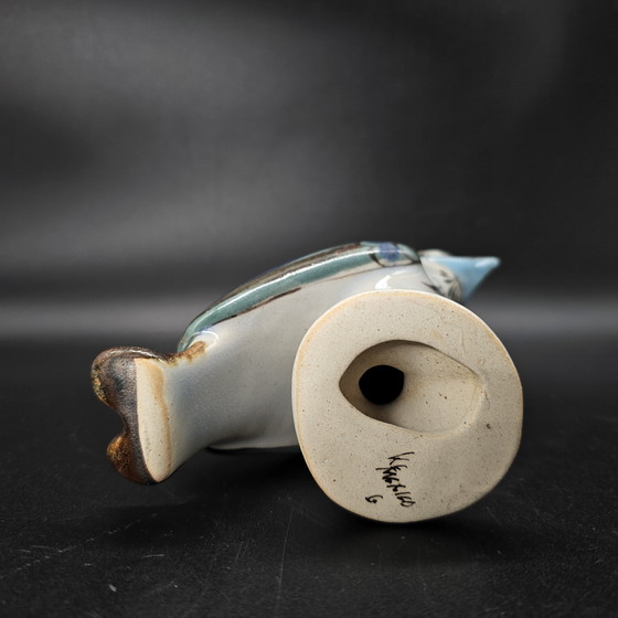 Image 1 of Uccello in ceramica Tonala firmato Ken Edwards Studio Art Messico Grande Vintage