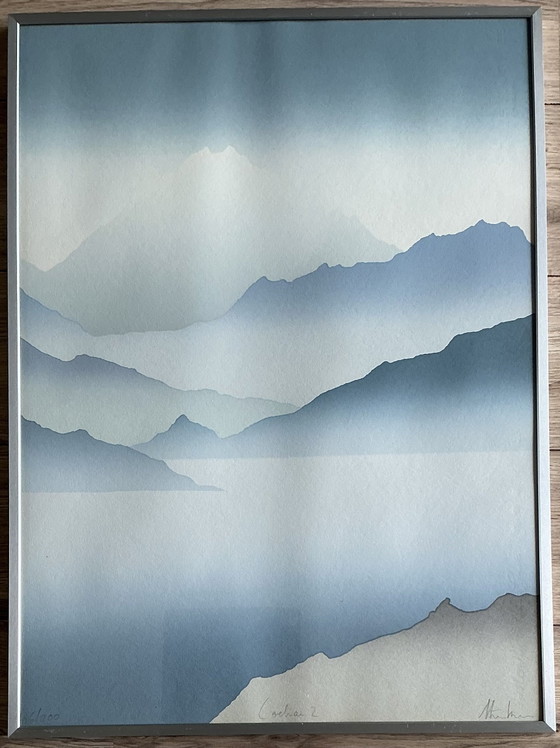 Tríptico (tres paneles) Paisaje escocés ‘Lochnan’, serigrafías – Roggenkamp, Arte, Glass, Paper (photo 7 of 15)
