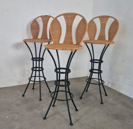 Rattan bar stool from the 1970s