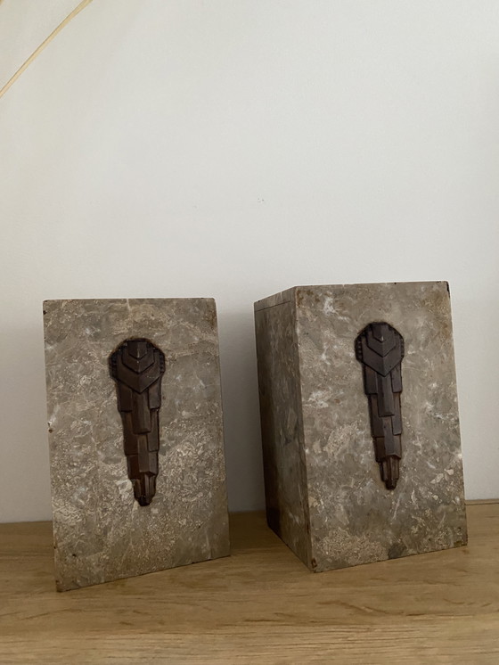 Image 1 of Art Deco boekensteunen - bookends