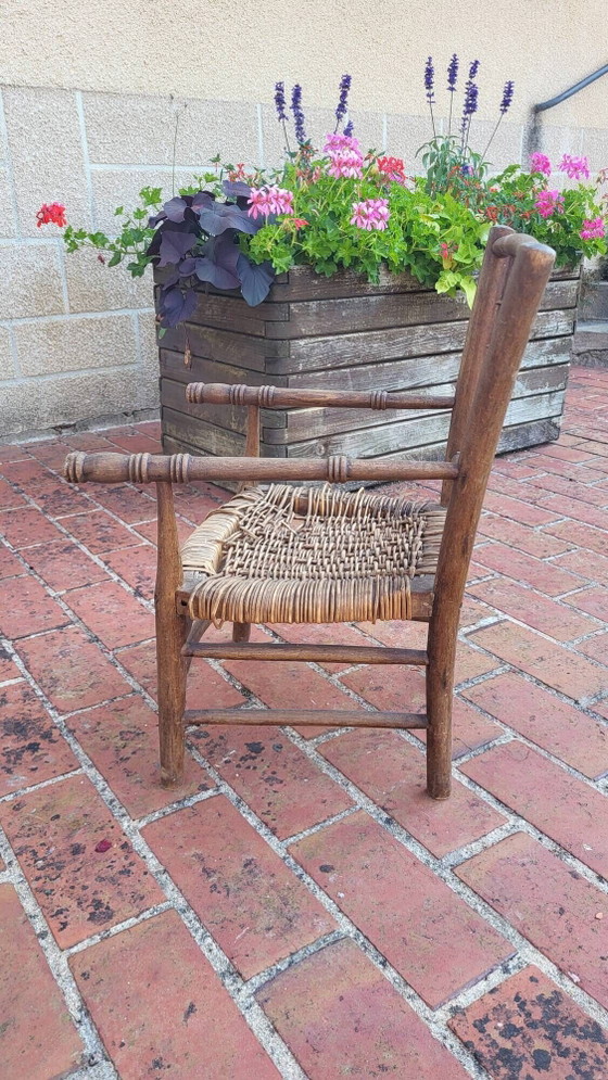 Fauteuil pour enfant – Rocking chairs, Wicker, Wood, Vintage (photo 5 of 7)