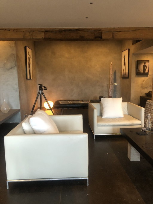 2 x B&B ITALIA Leather Love seats Poltrona, Poltrone, modello George di Antonio Citterio