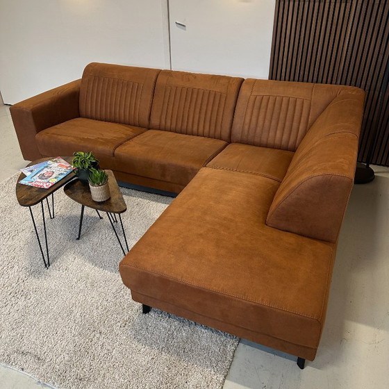 Image 1 of Cognacfarbenes Ecksofa, gereinigt, 276 x 200 cm