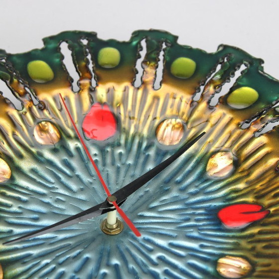 Image 1 of Franco Bastianelli - enameled wall clock - 1960s - Laurana Rame D'arte, Italy