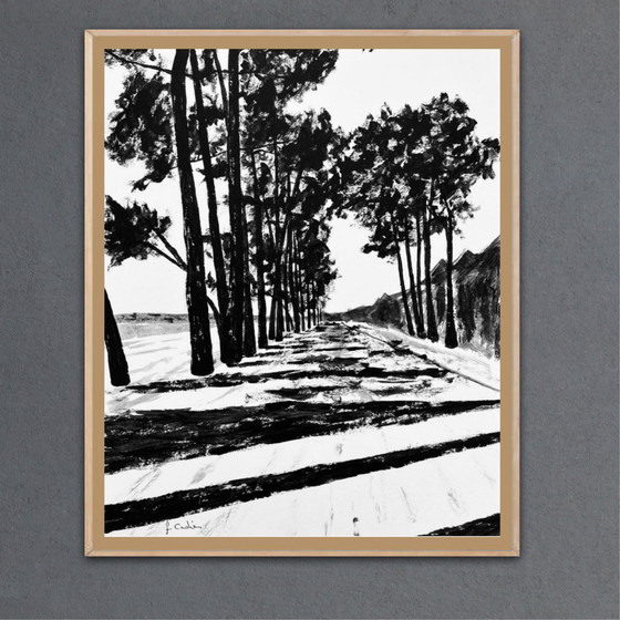 Image 1 of Acrylic on paper, 40x30cm. Framed.