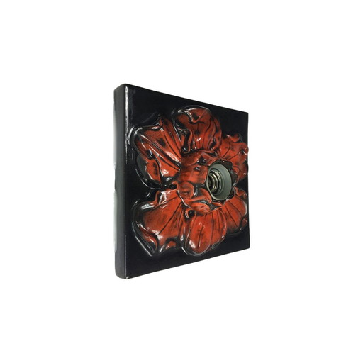 Keramische Wandlamp Met Bloemen