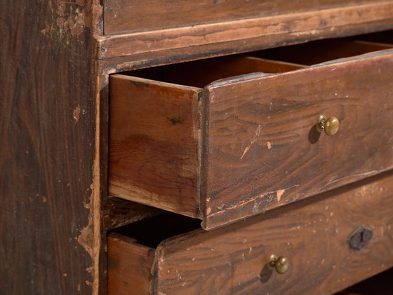 Cassettiera-scrittoio antica in pino – Rustica europea con ribalta – circa 1900 – Scrivanie (photo 39 of 39)