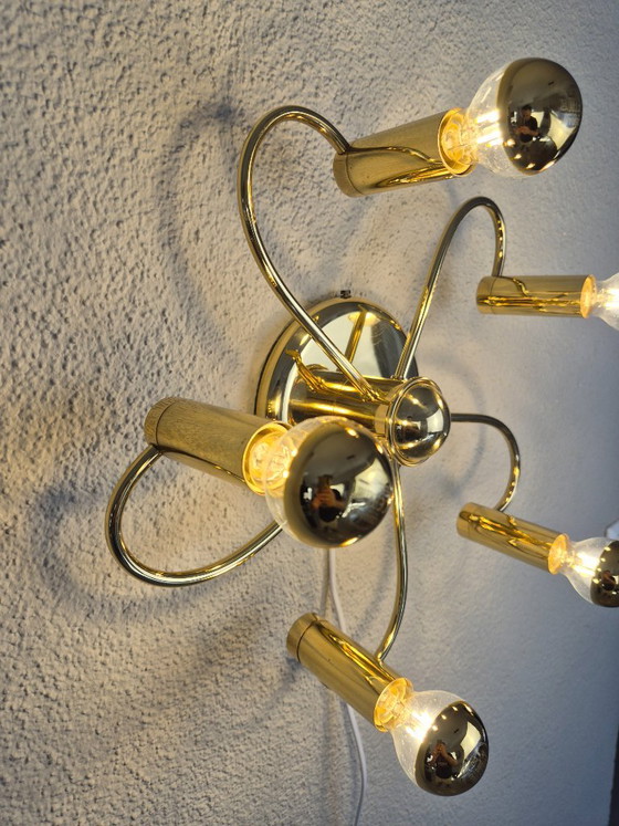 Honsel 5-Light Brass Ceiling Lamp E14 Modern Vintage Chandelier, Tested, Ceiling lights, Metal, Gold (photo 4 of 11)