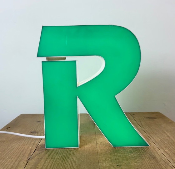 Lettre R lumineuse verte vintage, années 1970 – Objets déco, Plastic (photo 13 of 16)