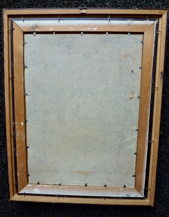 Splendida stampa di moda antica (circa 1880) con vero tessuto, incorniciata. – Litografie e stampe, Glass (photo 10 of 11)