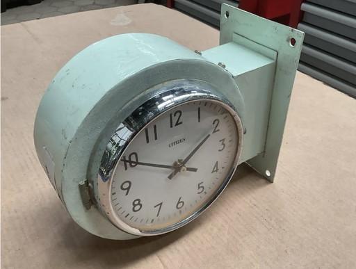 vintage citizen marine wall clock double-sided