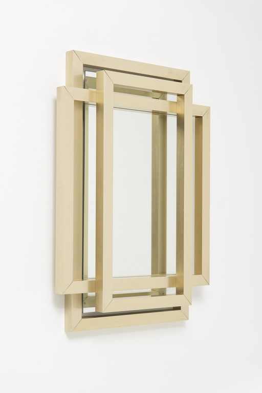  Sculptural Mirror In Brass - Philippe Jean