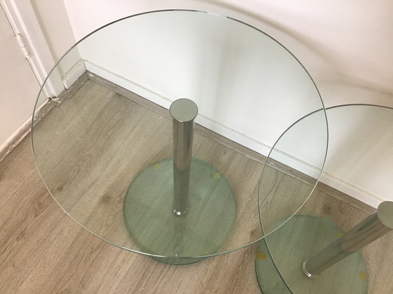 Set de Mesas Auxiliares Diseño Metaform – Glass, Chrome (photo 3 of 7)