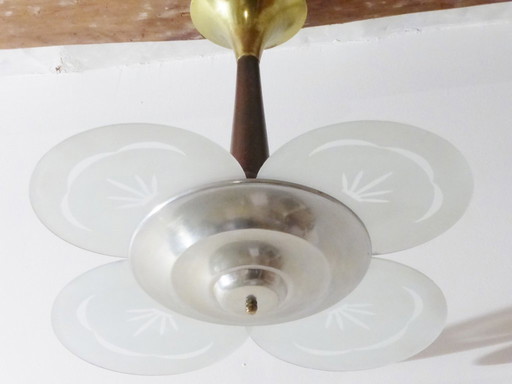 MAGNIFIQUE LUSTRE PAPILLON ART DECO 1920 1930 VINTAGE 20S 30S FRENCH CHANDELIER