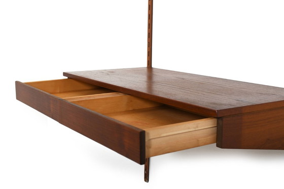 Image 1 of Teak Shelf System with Desk Top by Kai Kristiansen 1960s
