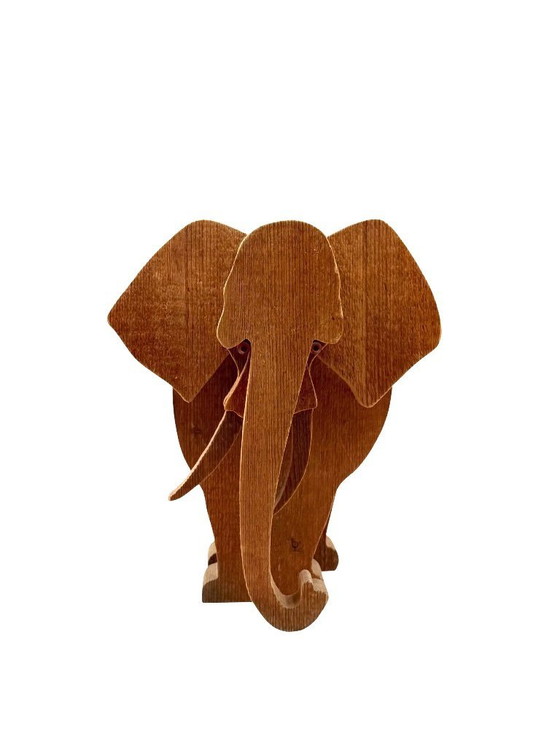 Image 1 of Bottega Michelangeli, Elephant wood sculpture, Orvieto Italy 1970s