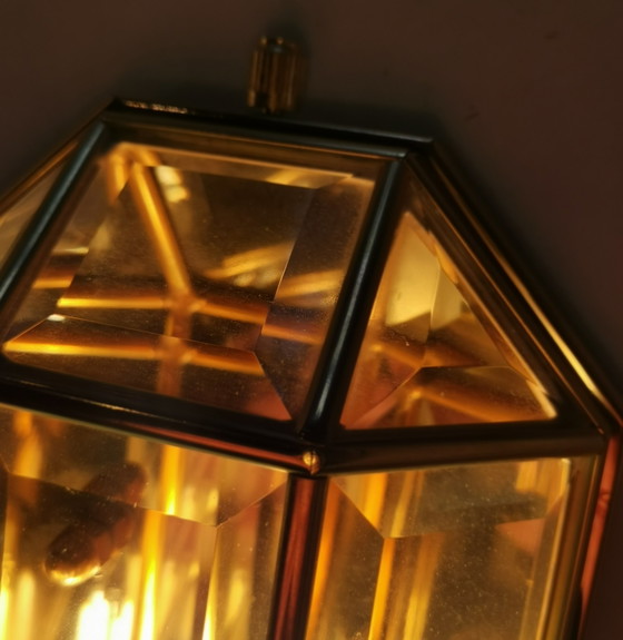 Image 1 of Hollywood Regency Mid-century wall lamps by W. Müller Munich, 1970s brass and gold