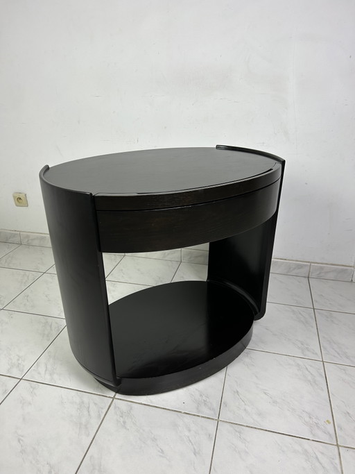 McGuire San Francisco side table, black lacquered solid wood