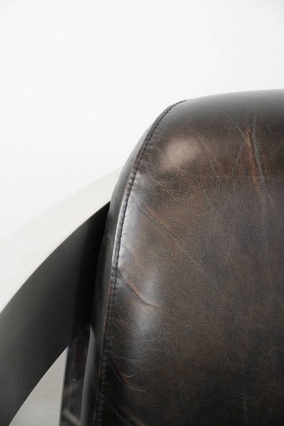 Image 1 of 2 poltrone di design Cowhide Aviator con struttura in alluminio