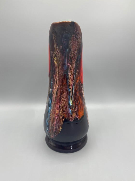 Große, polychrome, emaillierte Keramikkanne – Vallauris – Geschirr, Ceramic (photo 4 of 8)