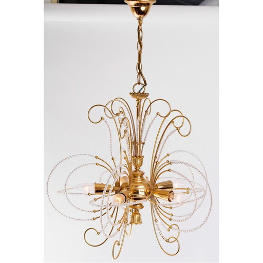 Lustre vintage en verre doré, 1970-1979