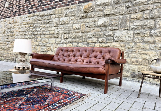 Image 1 of Canapé Canapé en cuir Mid Century 60s 70s Loft Studio Vintage