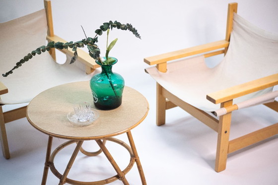 Image 1 of Mid-Century Lounge Sessel aus Holz mit Canvas, 1960er, Set of 2