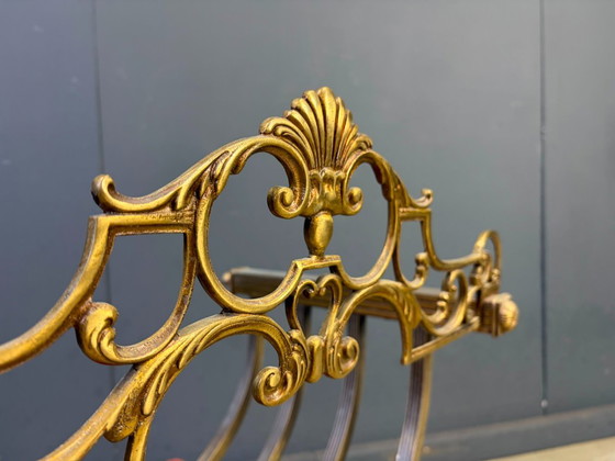 Silla Dante de estilo renacentista, década de 1960. – Sillas y sillones, Metal, Textile (photo 8 of 13)