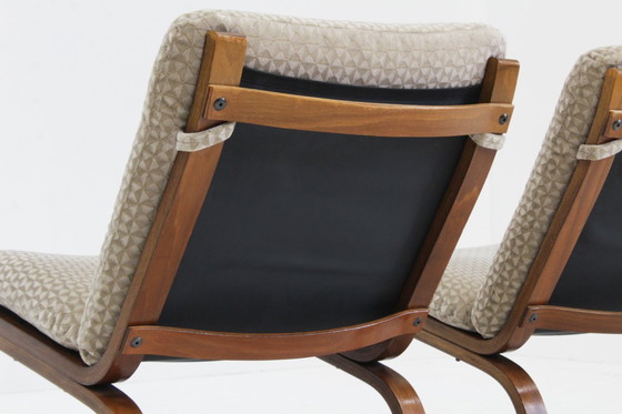 Image 1 of Set of 2 mid century vintage easy chairs 1960s