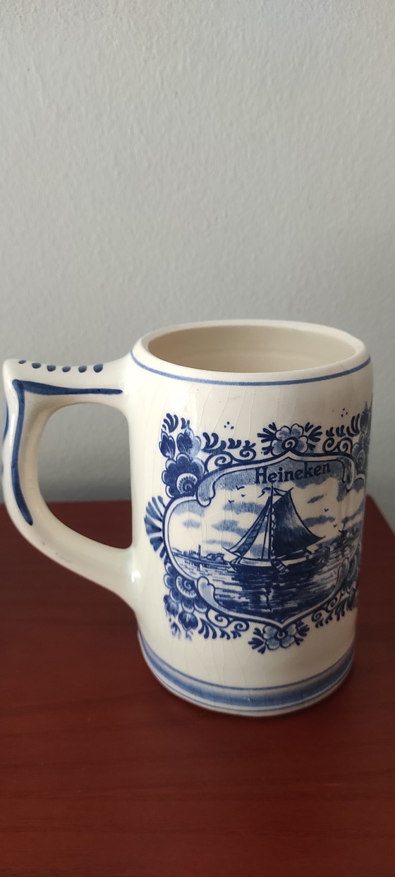 Image 1 of Set aus 2 Heineken-Bierkrügen in Delfter Blau, 1978
