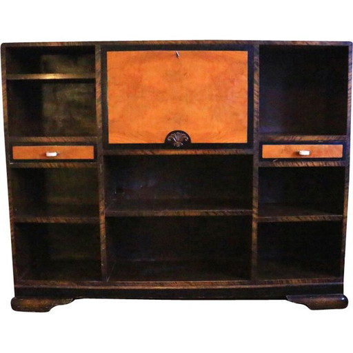Bibliothèque vintage art déco en bois de hêtre, 1930