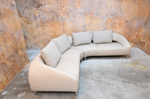 New Upholstered Leather Leolux Vol De Reve Design "Corner Sofa" – hoekbanken, Textile (photo 2 of 8)