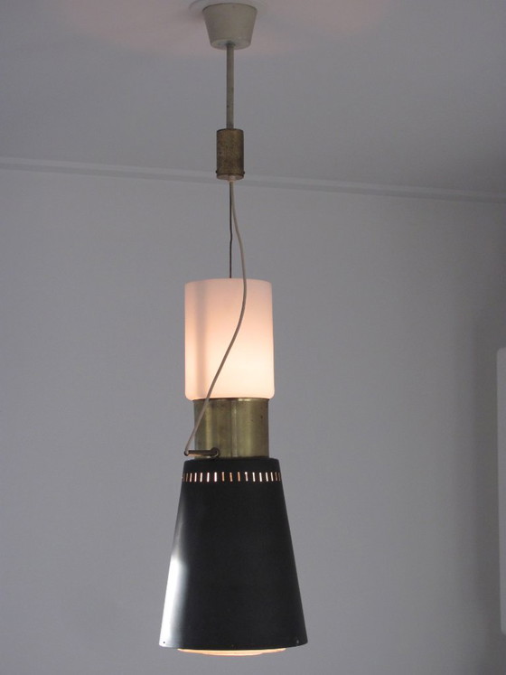 Stilnovo Pendant lamp 1950. Exclusive., Metal, Black (photo 5 of 16)
