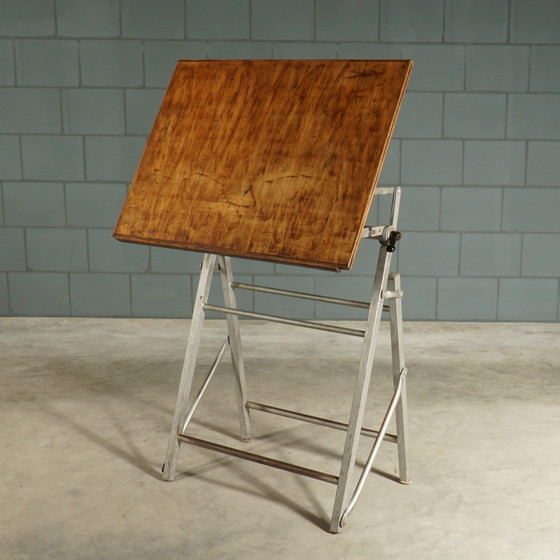 Image 1 of Table à dessin industrielle vintage / table d'architecte - 1950s