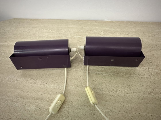 Image 1 of Set van 2 Ikea Wandlampen Paars Vintage 70s Lod V413