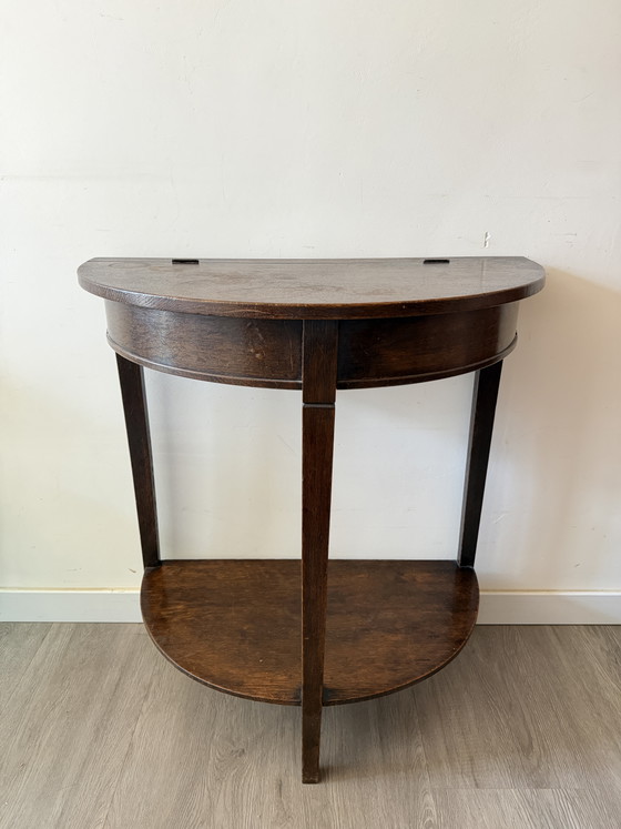 Halfronde Console Tafel Vintage – Wood (photo 4 of 7)
