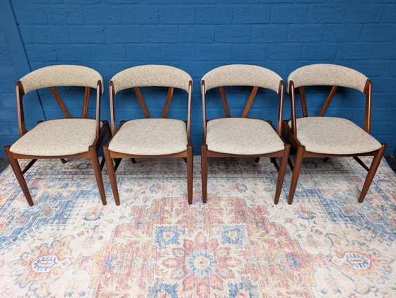 4x Chaises Design Vintage, Henning Kjærnulf, Années 60 – Chaises de salle à manger, Wool (photo 2 of 18)