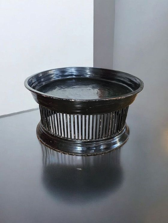 Image 1 of Tavolino da caffè rotondo di design, tavolino da divano, Gunther Lambert, nero