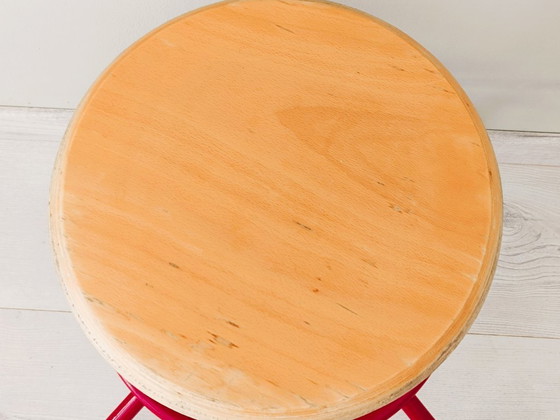 Image 1 of Antico sgabello da officina regolabile in altezza