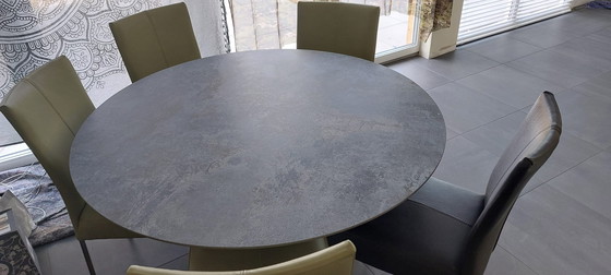 Image 1 of Round dining table by Bert Plantagie. Ceramic with glass.