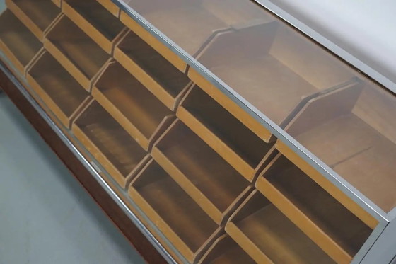 Image 1 of Vintage Engelse esdoorn en eiken haberdasherykast / toonbank, jaren 1930