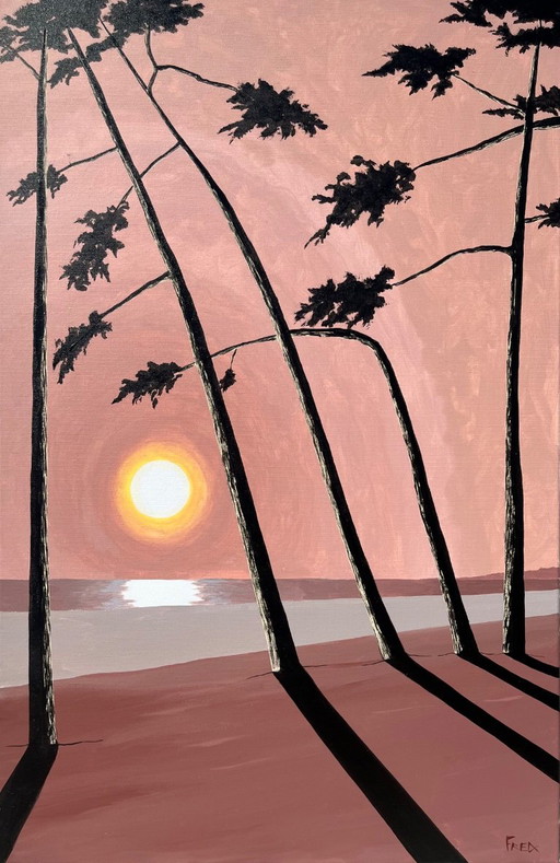 Acrylic and ink on canvas, 100x65cm – schilderijen tekeningen