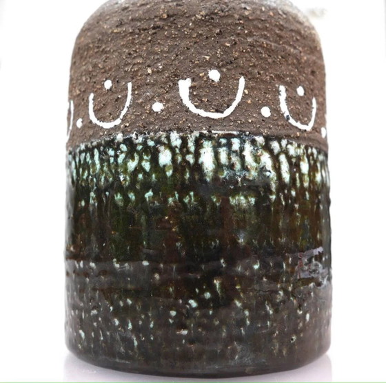 Image 1 of Scandinavian mid-century modern brutalist pottery vases by Hellström for Nittsjö, Sweden, set of 2