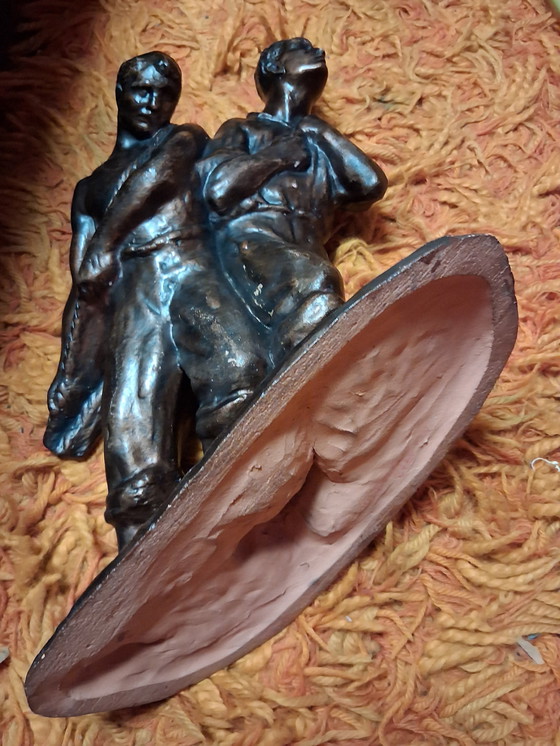 Image 1 of Statua in terracotta. JC Guero, Art Déco in tinta bronzo