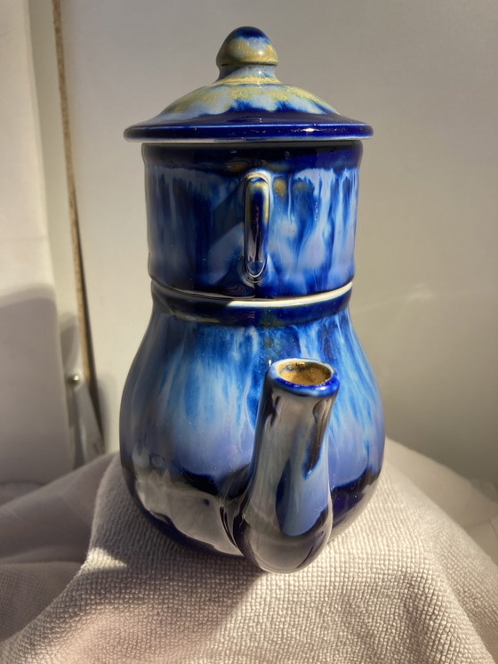 Image 1 of Vintage tweedelige theepot van steengoed van Alphonse Mouton